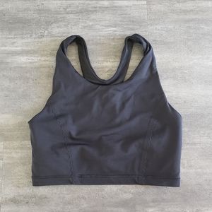 Black Lululemon Eyelet Longline Sport Bra